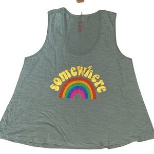 NEW somewhere over the rainbow graphic tank top